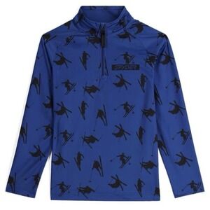 Spyder Boy's Quarter Zip Base Layer Jacket Blue  Boy's Youth Size XL Ski Skiing